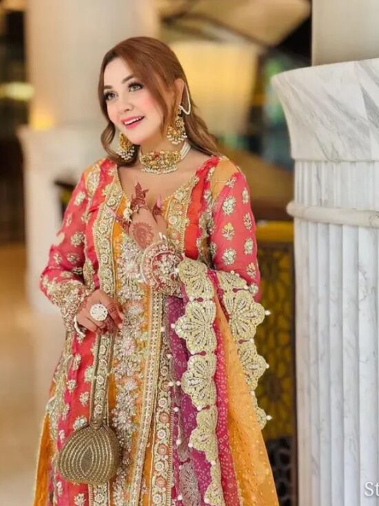 Alternative view of Crimson 3 piece Elegant Chiffon Party Wear