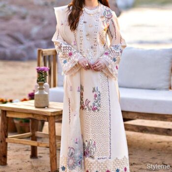 Presenting You A Chikenkari Embroidered 3 Piece