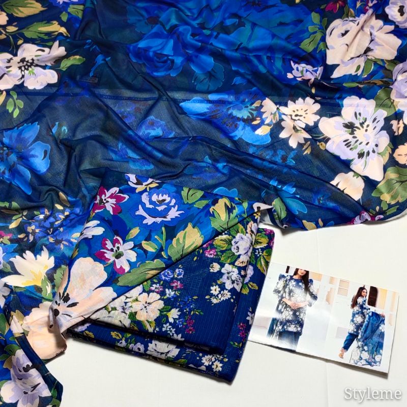 Elegant Printed Banadora Same Print Original Lawn - Image 2