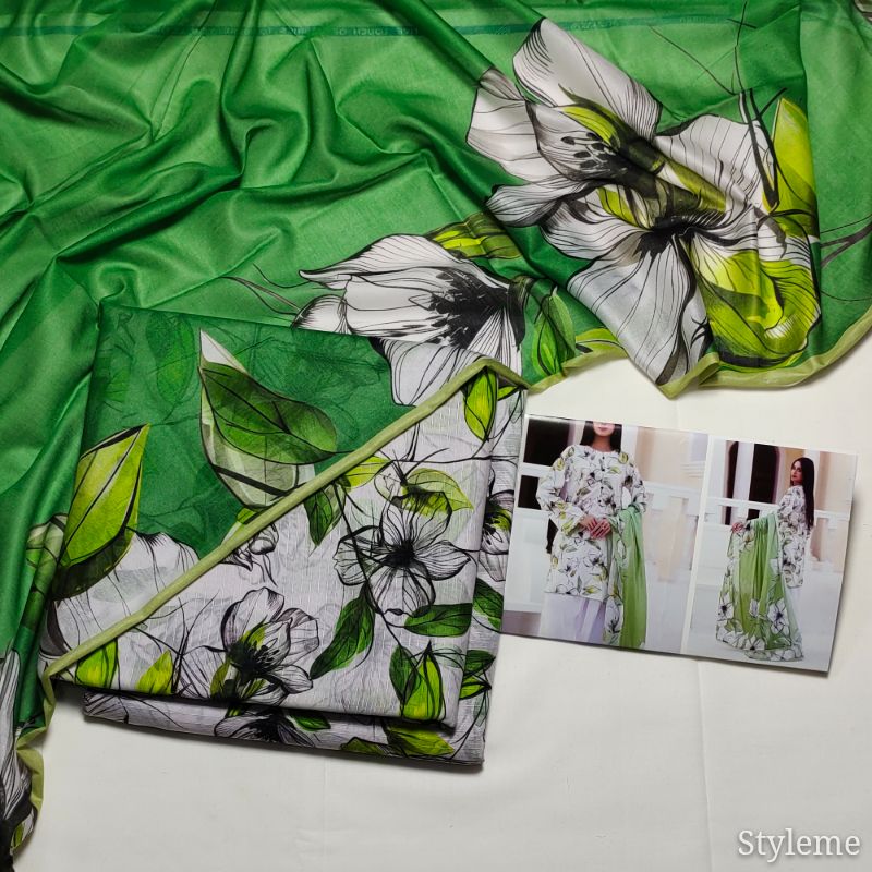 Elegant Printed Banadora Same Print Original Lawn - Image 2