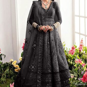 Elegant Organza Maxi Unstitched Dress