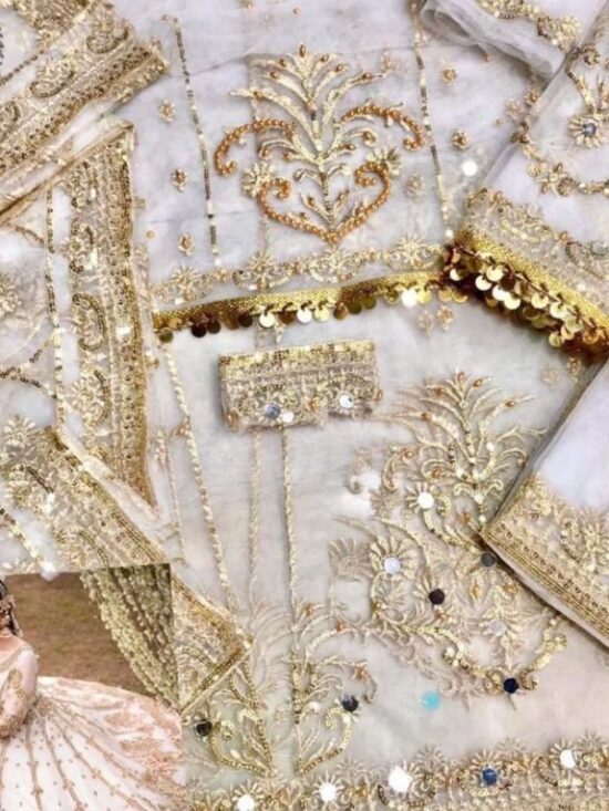 Alternative view of Latest Bridal Net Frock (Cream-White)