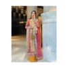 Crimson 3 piece Elegant Chiffon Party Wear