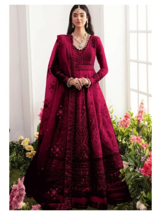 Elegant Organza Maxi Unstitched Dress