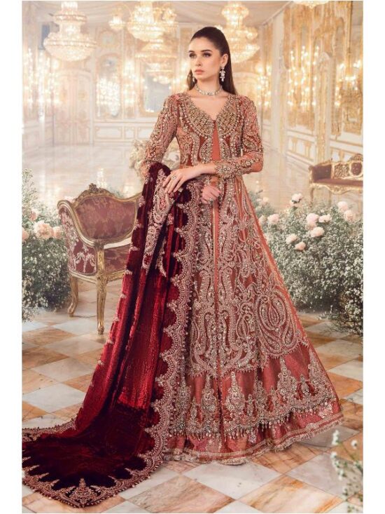 Heavy Embroidered Handwork Net Maxi