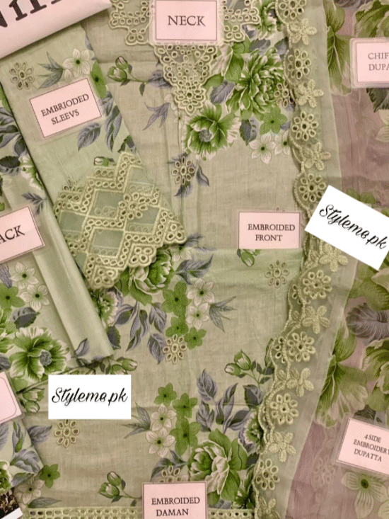 Alternative view of Chickenkari Lawn Article With Chiffon Dupatta