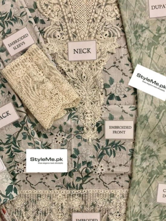 Alternative view of Chickenkari Lawn Collection & Chiffon Dupatta 2025
