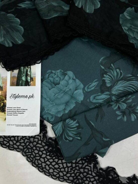 Alternative view of Elegant Embroidered Lawn Article & Chiffon Dupatta