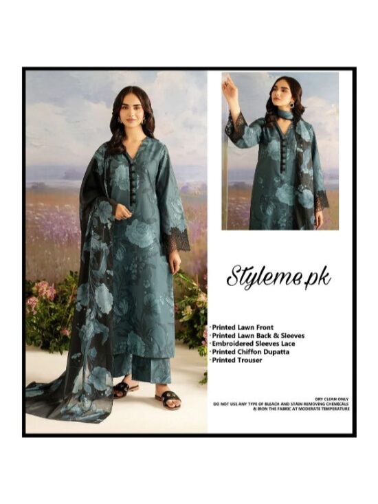 Elegant Embroidered Lawn Article & Chiffon Dupatta